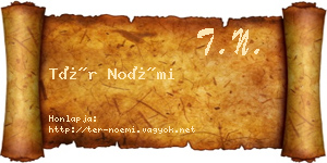 Tér Noémi névjegykártya